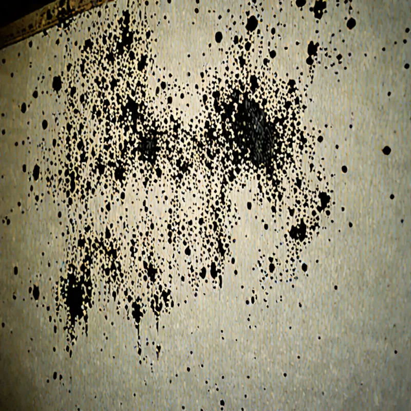 Black mold (Stachybotrys) growing on residential drywall